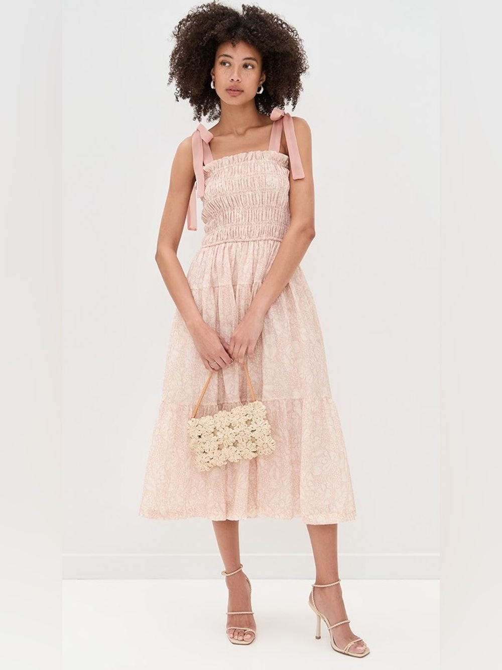 En Saison Geraldine Tie Strap Fruit Print Midi Dress Shopbop